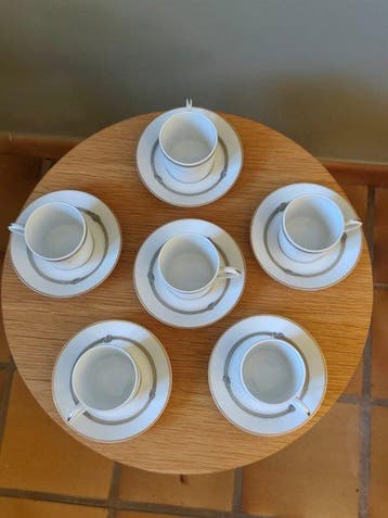 Christofle - Koffieservies - Ruban Or - Porselein - Parijse