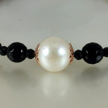 Zonder minimumprijs - Armband Zilver Parel - Spinel -