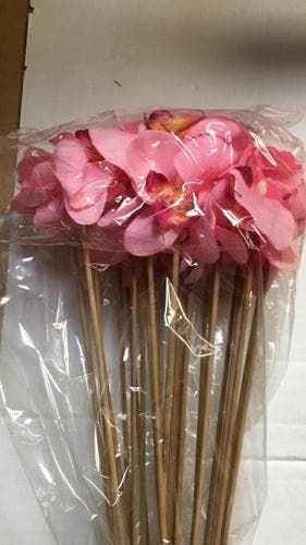 Bijsteker Orchidee op stok Roze per stuk, Maison & Meubles