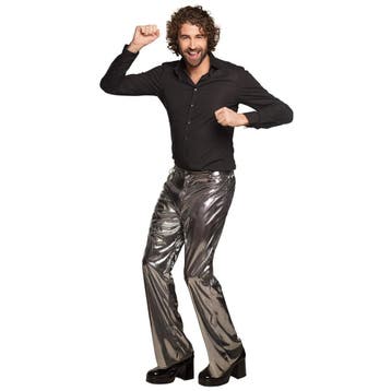 Zilveren Disco Broek M/L, Verzenden, Nieuw