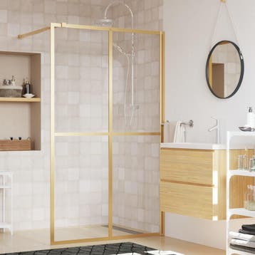 vidaXL Inloopdouchewand transparant 140x195 cm ESG-glas, Verzenden