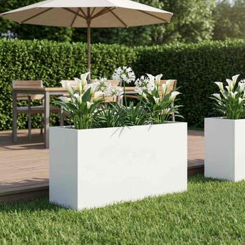 vidaXL Plantenbak Wit 100 x 30 x 40 cm Koudgewalst staal, Verzenden, Nieuw