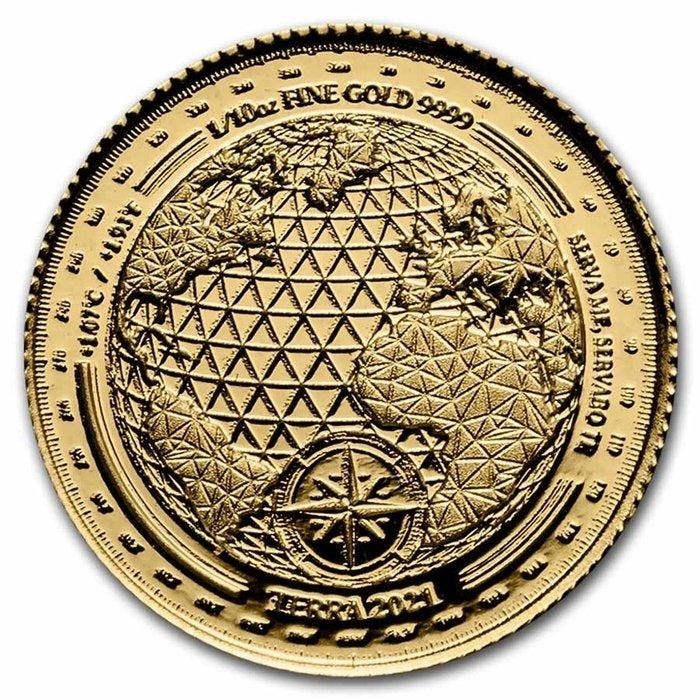 Tokelau. 2021 1/10 oz 9999 Gold $10 NZD Tokelau Terra Coin, Postzegels en Munten, Edelmetalen en Baren