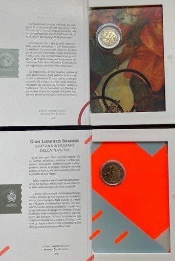 San Marino. 2 Euro 2018 Tintoretto + Bernini (2 stuks)