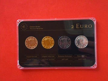 Monaco. 2 Euro 2011/2012 (4 coins) - colored by a private