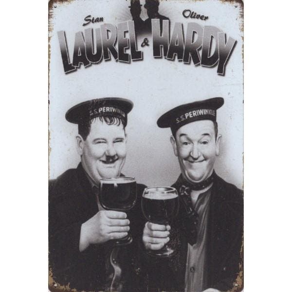 Wandbord -  Stan Laurel And Oliver Hardy, Huis en Inrichting, Woonaccessoires | Wanddecoraties, Nieuw