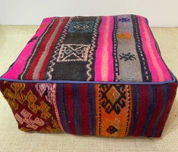 Kelim Poef - Kelim - 48 cm - 48 cm