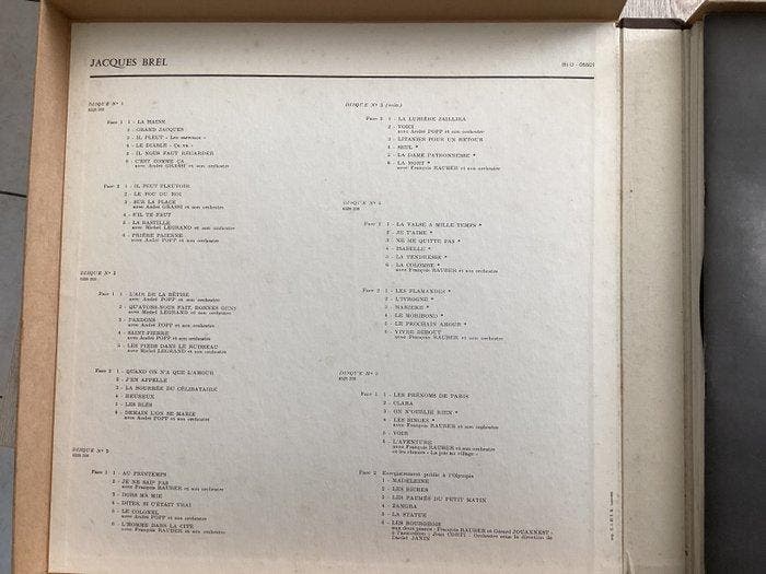 Jacques Brel - Intégrale Des Chansons de 1954 à 1962 - 5 x, CD & DVD, Vinyles Singles