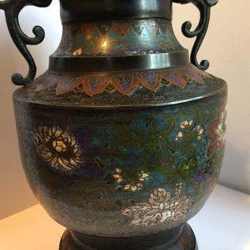 Vaas - Brons - Japan - Bronzen cloisonne vaas (Zonder