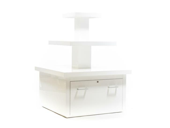 *TIP*  Zware hoogglans piramide tafel met lade, Zakelijke goederen, Kantoor en Winkelinrichting | Winkel en Inventaris, Ophalen of Verzenden