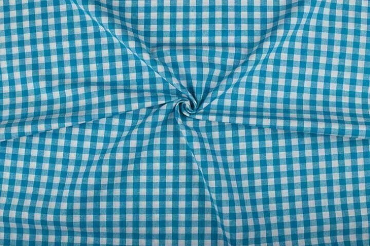 Brabants bont stof waterblauw wit geruit - 10mm geruit, Hobby & Loisirs créatifs, Tissus & Chiffons, Enlèvement ou Envoi