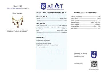Zonder minimumprijs - Halsketting Zilver - Amethist -