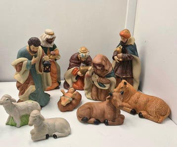 Kerstbeeldje (20) - Keramiek, Aardewerk, Papier