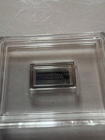 Wereld. Platin Bar Elefant , 1/100 oz (.999) (Zonder, Postzegels en Munten