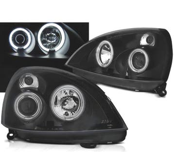 PHARES POUR RENAULT CLIO II 01-05 ANGEL EYES LED NOIR, Verzenden, Neuf
