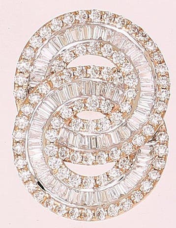 Boucles doreilles - 18 carats Or rose - 1.07ct. tw. Diamant