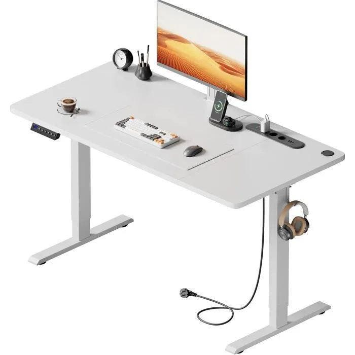 Zit sta bureau - Elektrisch - Verstelbaar - 140x60 cm - Wit, Huis en Inrichting, Bureaus, Nieuw, Verzenden