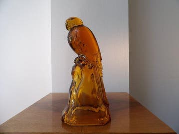 Val Saint Lambert - Figurine - Papagaai - Verre, Antiquités & Art