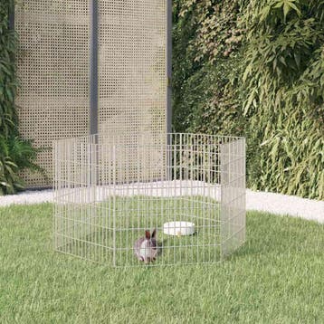 vidaXL Dierenverblijf 6 panelen 54x60 cm gegalvaniseerd, Dieren en Toebehoren, Verzenden, Nieuw