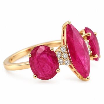 Zonder minimumprijs - Ring - 14 karaat Geel goud - 3.84ct., Nieuw