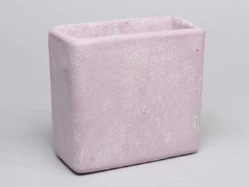 Cement bloempot hoog Roze cement medium 19x9,5x18 cm, Huis en Inrichting, Nieuw