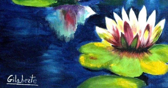 Mercedes Gilaberte - Nenúfares, Antiquités & Art, Art | Peinture | Moderne