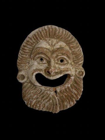 Réplique d’un Grec antique Terre cuite masque en terracotta