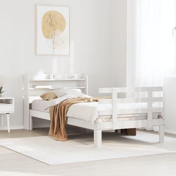 vidaXL Bedframe met hoofdeinde zonder matras 90x190 cm wit, Verzenden