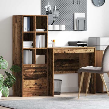 vidaXL Bureau Oudhout 125,5 x 50 x 127 cm 2 st, Verzenden, Nieuw