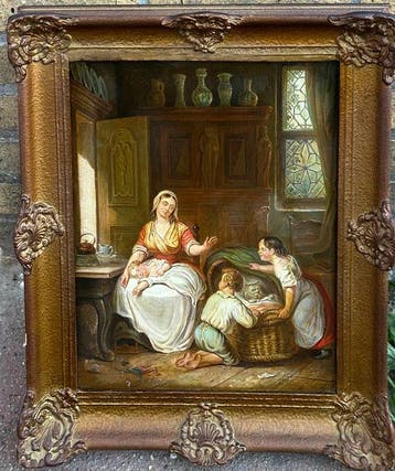 W.F Veldhuijzen (1814-1873) - Interieurscene