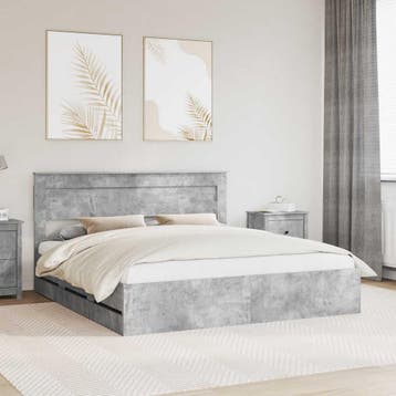vidaXL Bedframe met lade Beton Grijs 180 x 200 cm, Verzenden, Nieuw