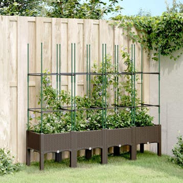 vidaXL Plantenbak met latwerk 160x40x142,5 cm polypropeen, Verzenden