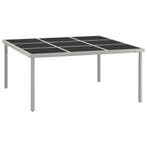 vidaXL Tuintafel 170x170x74,5 cm glas en staal, Tuin en Terras, Verzenden, Nieuw