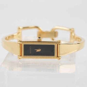 Gucci - 1500L Gold-Tone Stainless Steel Black Dial Swiss