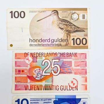 Nederland. - 5, 10, 25, 100 Gulden - various dates - PL104,