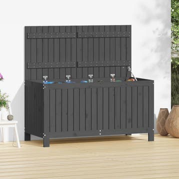 vidaXL Tuinbox 121x55x64 cm massief grenenhout grijs, Tuin en Terras, Verzenden, Nieuw