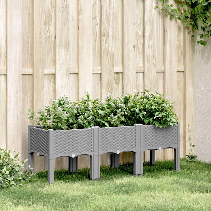 vidaXL Plantenbak met poten 120x40x42 cm polypropeen, Tuin en Terras, Bloempotten, Nieuw, Verzenden