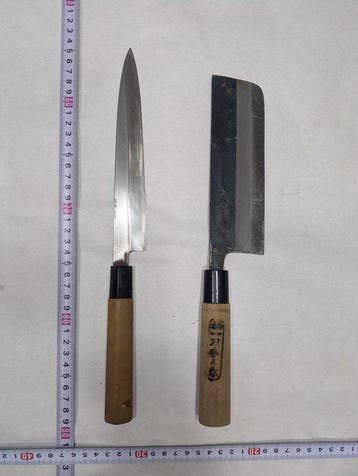 Keukenmes - Staal, Hout - Japan - Traditionele yanagiba- en
