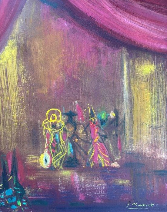 Jacqueline Charmot (1907-?) - Musique intime, Antiquités & Art, Art | Peinture | Classique