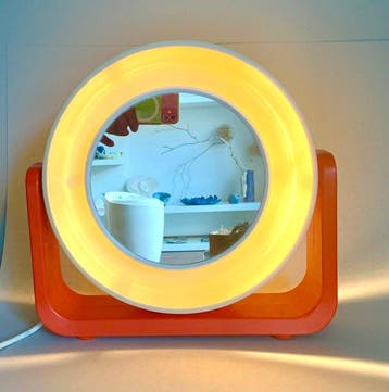 Alibert - Vloerspiegel - Glas, Plastic - Space Age Verlichte