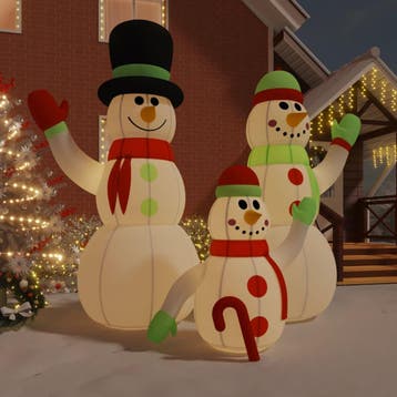 vidaXL Opblaasbare sneeuwpopfamilie met LED’s 500 cm, Diversen, Verzenden, Nieuw