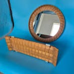 Spiegel - Bamboe, Metaal - Mid-Century Modern spiegel en