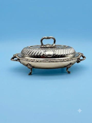 Exquisite Victorian-Style Hot Water Warming Dish: