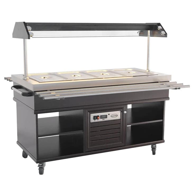 Warmhoudbuffet | Hout/RVS | 4x 1/1 GN | 30°C/90°C |, Articles professionnels, Horeca | Équipement de cuisine, Envoi