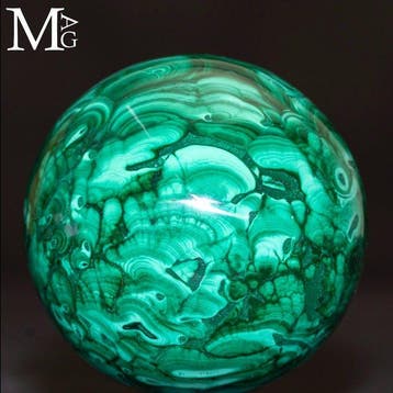 Groene malachiet orbiculaire patronen Bol van hoge kwaliteit, Collections