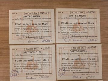 Allemagne. - 6 x 500.000 Mark 1923 – Hagen – Notgeld