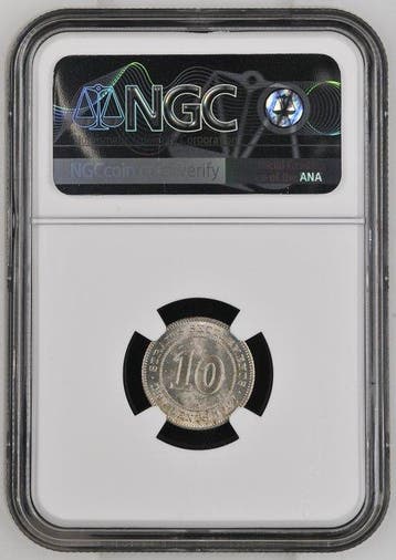 Straits Settlements. George V. 10 Cents 1927 - NGC MS64