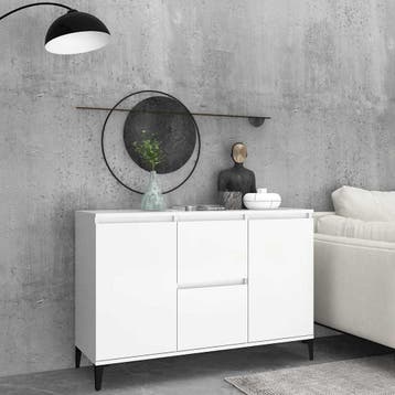 vidaXL Dressoir 102x35x70 cm bewerkt hout wit, Huis en Inrichting, Kasten | Dressoirs, Verzenden, Nieuw