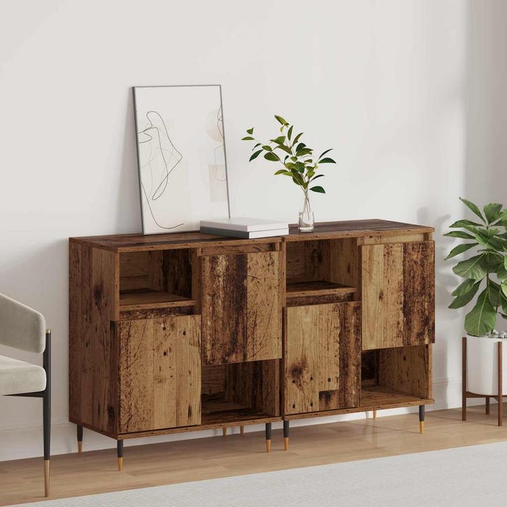 vidaXL Dressoirs 2 st Oud hout, Huis en Inrichting, Kasten | Dressoirs, Nieuw, Verzenden
