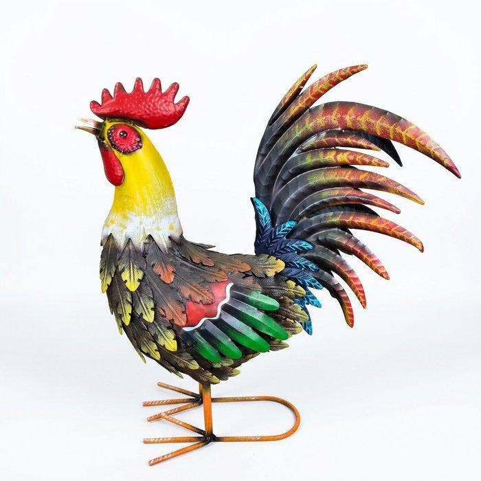 Rooster - 46cm - Figurine - Acier, Antiek en Kunst, Curiosa en Brocante